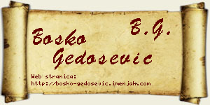 Boško Gedošević vizit kartica